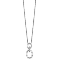 14K White Gold Diamond Oval Pendant Necklace with 5 Round Diamonds - 0.008 Carat Total Diamond Weight by Monteluci Fine Jewelry