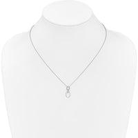 14K White Gold Diamond Oval Pendant Necklace with 5 Round Diamonds - 0.008 Carat Total Diamond Weight by Monteluci Fine Jewelry