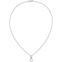 14K White Gold Diamond Oval Pendant Necklace with 5 Round Diamonds - 0.008 Carat Total Diamond Weight by Monteluci Fine Jewelry