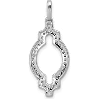 14K White Gold Diamond Oval Pendant with Round Diamonds - 0.25 Carat Total Diamond Weight by Monteluci Fine Jewelry