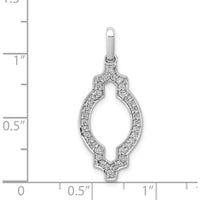 14K White Gold Diamond Oval Pendant with Round Diamonds - 0.25 Carat Total Diamond Weight by Monteluci Fine Jewelry