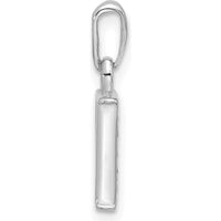 14K White Gold Diamond "P" Initial Pendant with Round Diamonds - 0.01 Carat Total Diamond Weight by Oro Pregiato