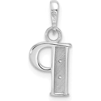 14K White Gold Diamond "P" Initial Pendant with Round Diamonds - 0.01 Carat Total Diamond Weight by Oro Pregiato