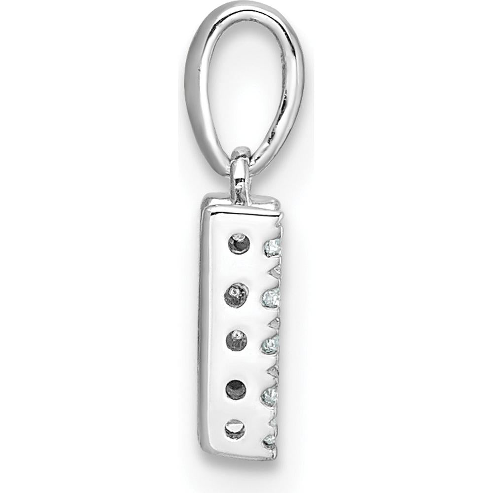 14K White Gold Diamond Pavé Letter W Initial Pendant with Bail by Oro Pregiato