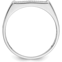 14K White Gold Diamond Pave Men's Ring with Tapered Band - 0.25 Carat Total Diamond Weight by 0