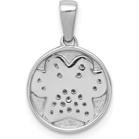 14K White Gold Diamond Paw Print Pendant - 0.02 Carat Total Diamond Weight by Monteluci Fine Jewelry