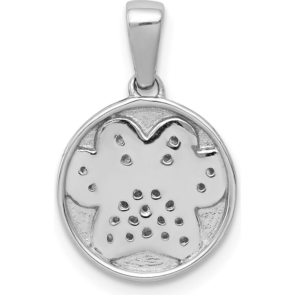 14K White Gold Diamond Paw Print Pendant - 0.02 Carat Total Diamond Weight by Monteluci Fine Jewelry