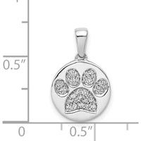 14K White Gold Diamond Paw Print Pendant - 0.02 Carat Total Diamond Weight by Monteluci Fine Jewelry