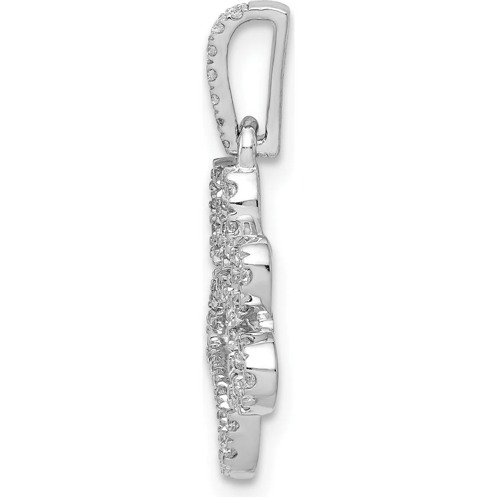 14K White Gold Diamond Paw Print Pendant with 1/4 Carat Total Diamond Weight by Monteluci Fine Jewelry