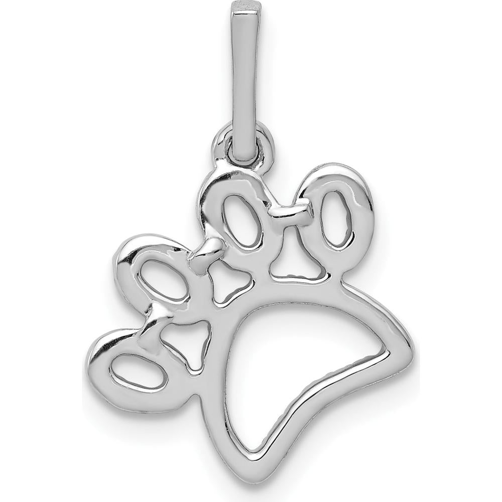 14K White Gold Diamond Paw Print Pendant with 1/4 Carat Total Diamond Weight by Monteluci Fine Jewelry