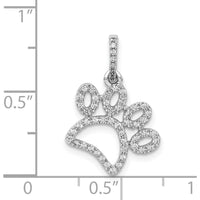 14K White Gold Diamond Paw Print Pendant with 1/4 Carat Total Diamond Weight by Monteluci Fine Jewelry