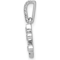 14K White Gold Diamond Paw Print Pendant with Round Diamonds - 0.10 Carat Total Diamond Weight by Monteluci Fine Jewelry