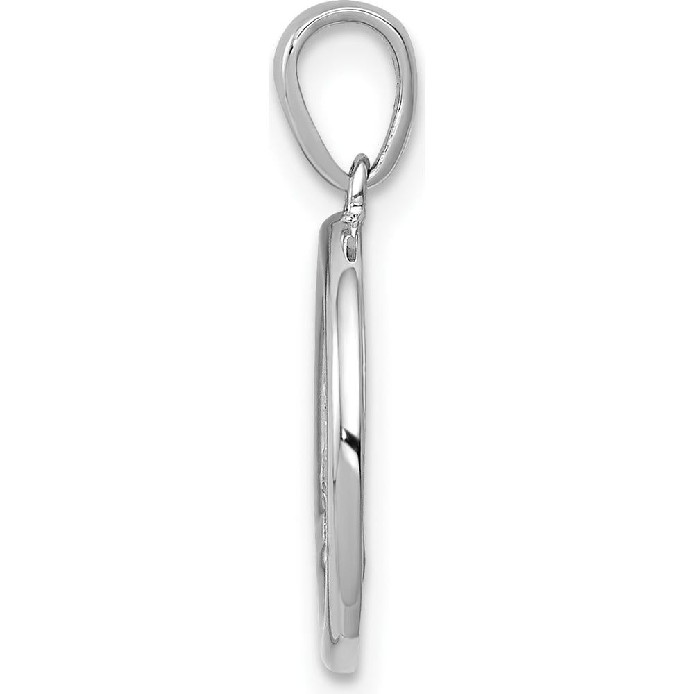 14K White Gold Diamond Peace Sign Pendant with 13 Round Diamonds - 0.008 Carat Total Diamond Weight by Monteluci Fine Jewelry