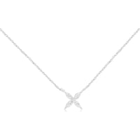 14K White Gold Diamond Pendant Necklace - 0.05 Carats Diamond Weight