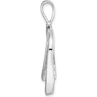 14K White Gold Diamond Pendant with 1/4 Carat Round Faceted Diamond - Rhodium Plated by Monteluci Fine Jewelry