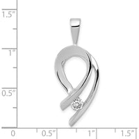 14K White Gold Diamond Pendant with 1/4 Carat Round Faceted Diamond - Rhodium Plated by Monteluci Fine Jewelry