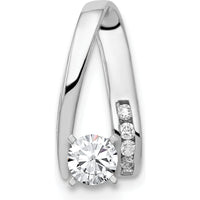 14K White Gold Diamond Pendant with Channel-Set Round Diamonds - 0.10 Carat Total Diamond Weight by Monteluci Fine Jewelry