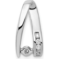 14K White Gold Diamond Pendant with Channel-Set Round Diamonds - 0.10 Carat Total Diamond Weight by Monteluci Fine Jewelry