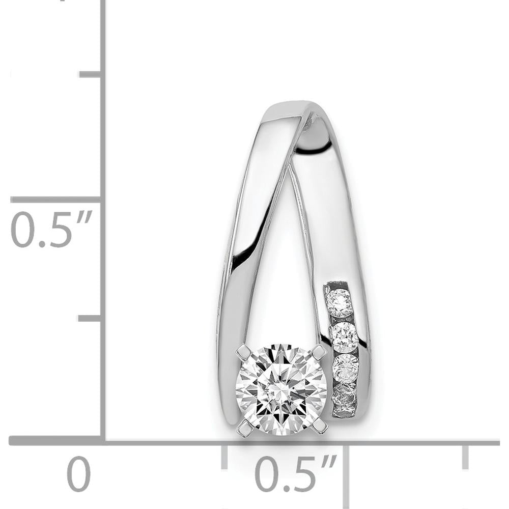 14K White Gold Diamond Pendant with Channel-Set Round Diamonds - 0.10 Carat Total Diamond Weight by Monteluci Fine Jewelry