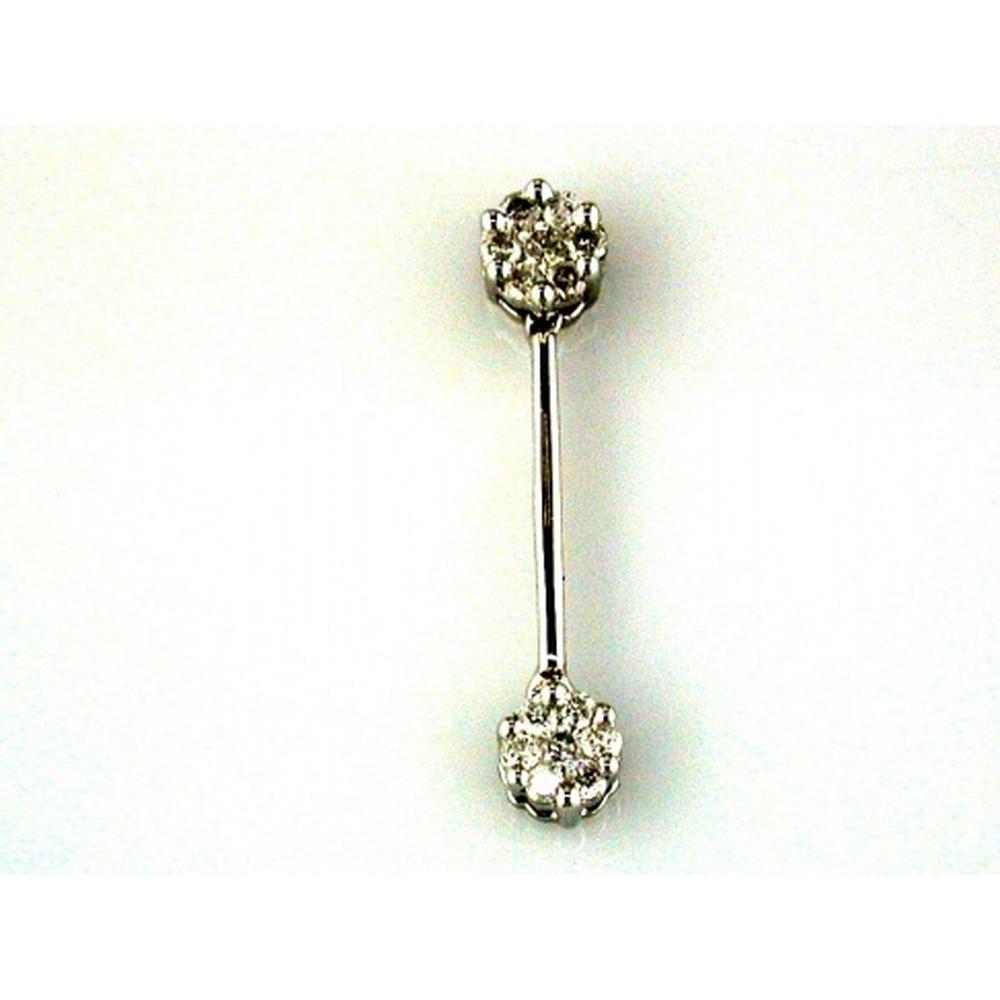 14K White Gold Diamond Pendant with Round Diamonds - 0.25 Carat Total Diamond Weight - Royal Jewelry