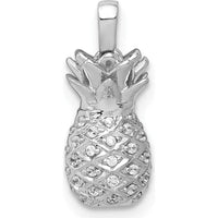 14K White Gold Diamond Pineapple Pendant with 54 Round Diamonds - 0.003 Carat Total Diamond Weight by Monteluci Fine Jewelry