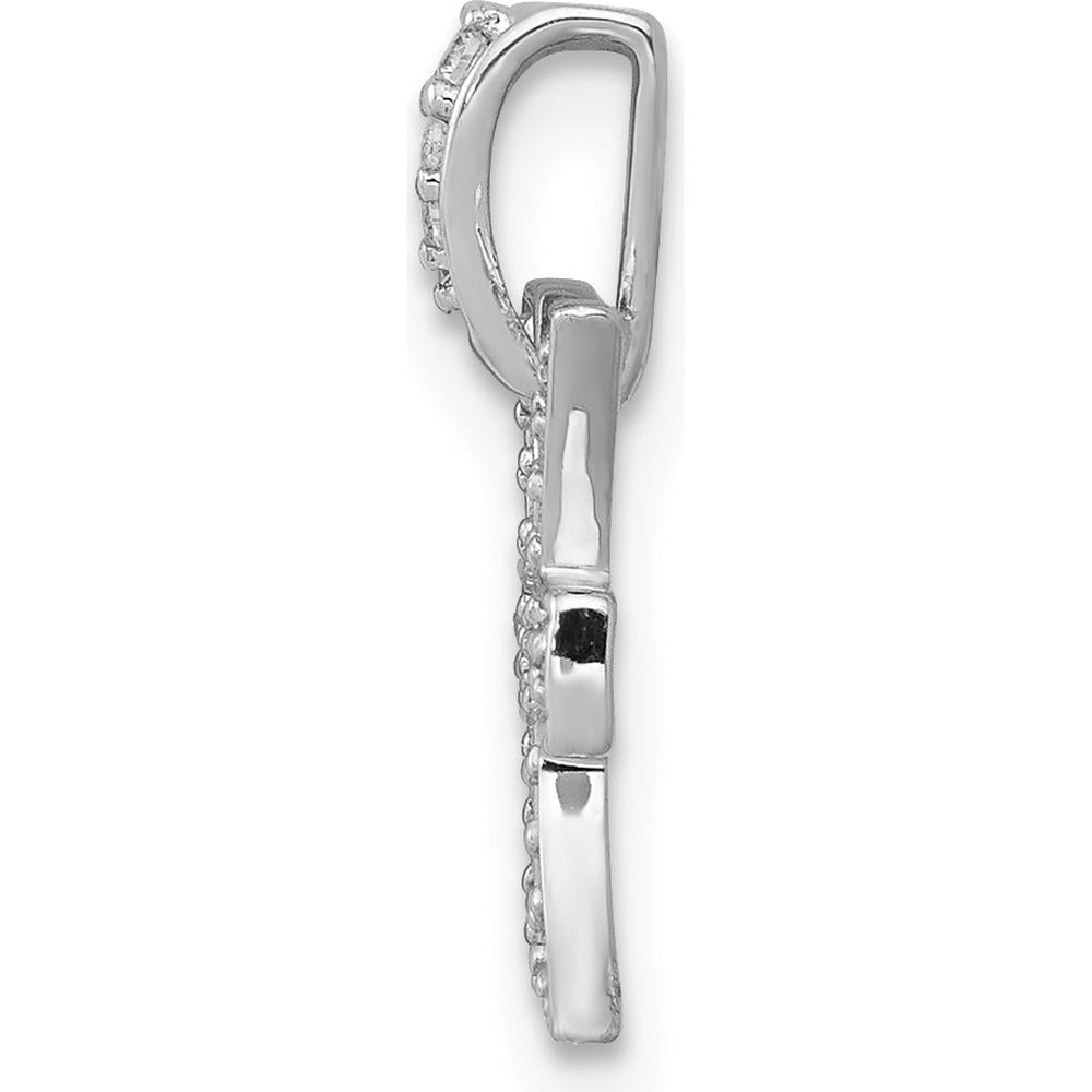 14K White Gold Diamond Pisces Zodiac Pendant - 0.025 Carat Total Diamond Weight by Monteluci Fine Jewelry