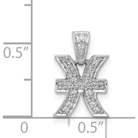 14K White Gold Diamond Pisces Zodiac Pendant - 0.025 Carat Total Diamond Weight by Monteluci Fine Jewelry