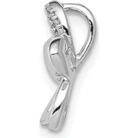 14K White Gold Diamond Plumeria Flower Pendant with 0.02 Carat Total Diamond Weight by Monteluci Fine Jewelry