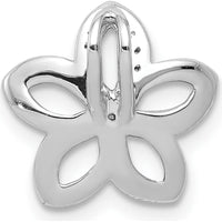 14K White Gold Diamond Plumeria Flower Pendant with 0.02 Carat Total Diamond Weight by Monteluci Fine Jewelry