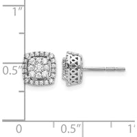 14K White Gold Diamond Post Earrings with Round Diamond Cluster - 0.10 Carat Total Diamond Weight by Monteluci Fine Jewelry