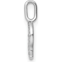 14K White Gold Diamond Q Initial Pendant - 0.05 Carat Total Diamond Weight by Oro Pregiato