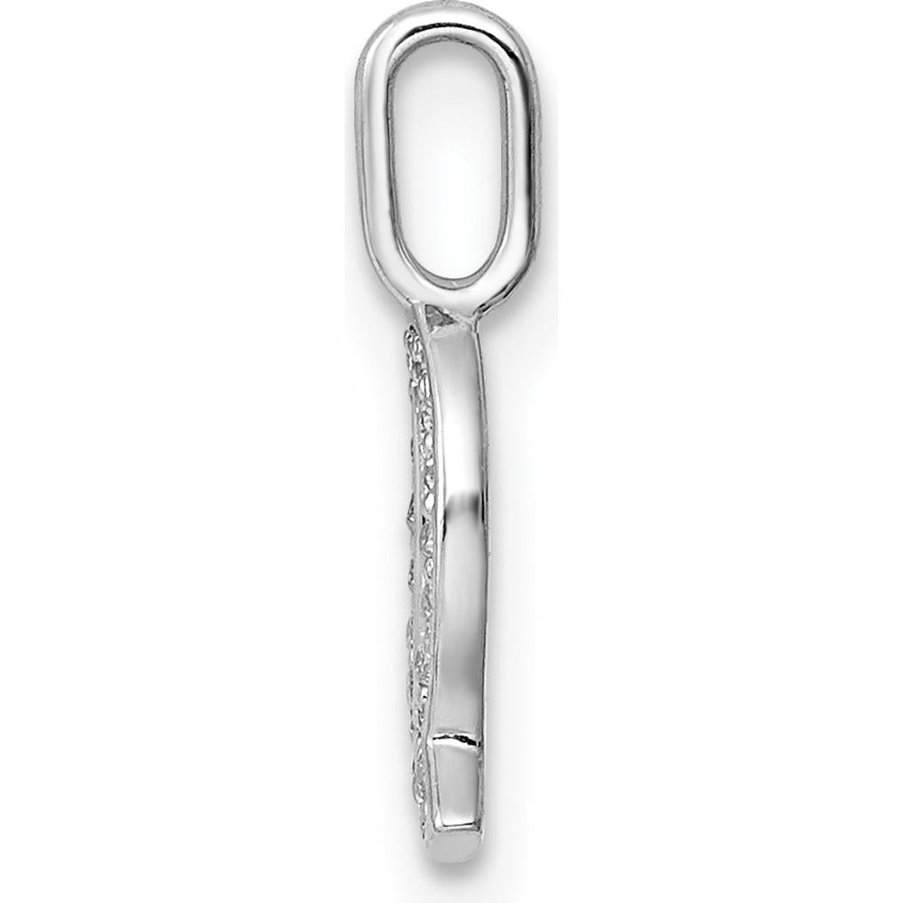 14K White Gold Diamond Q Initial Pendant - 0.05 Carat Total Diamond Weight by Oro Pregiato