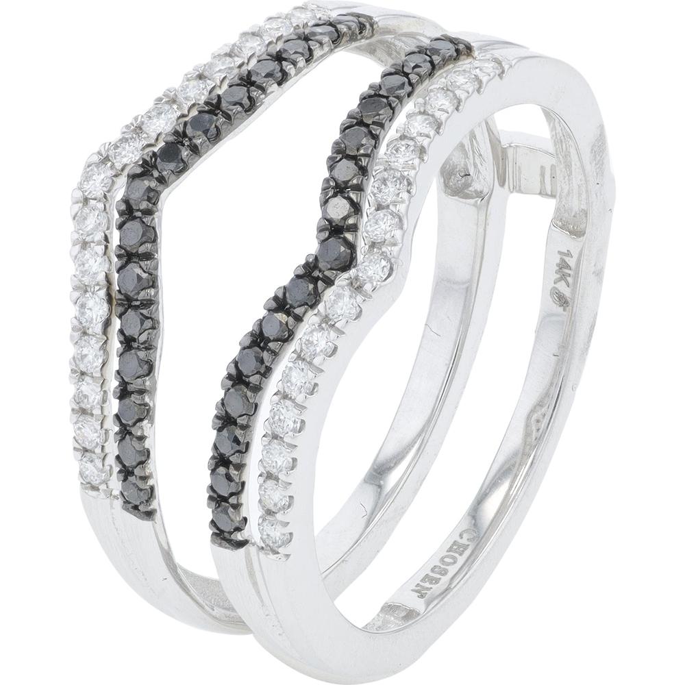 14K White Gold Diamond Ring Guard with 0.38 Carat Total Diamond Weight