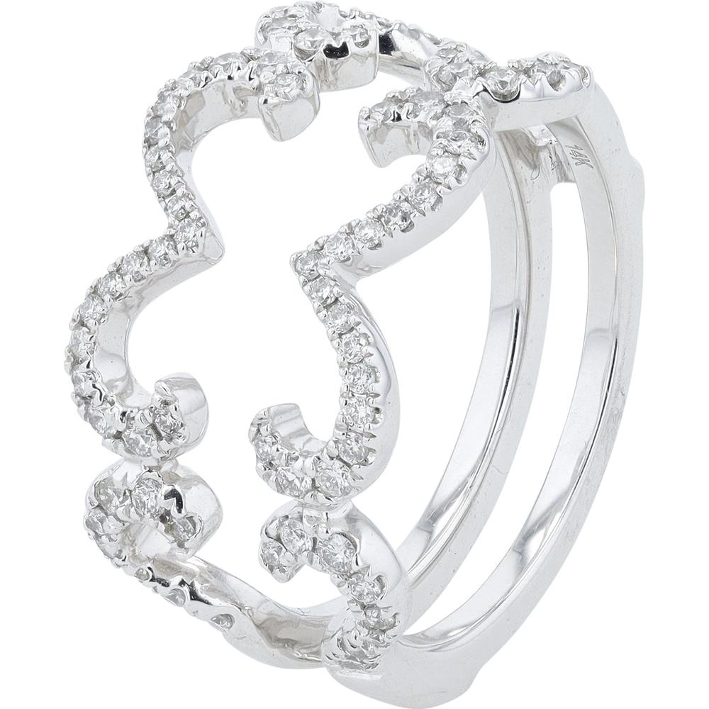 14K White Gold Diamond Ring Guard with 3/8 Carat Total Diamond Weight