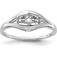 14K White Gold Diamond Ring Mounting - .14 Carat Diamond Carat Weight by Oro Pregiato