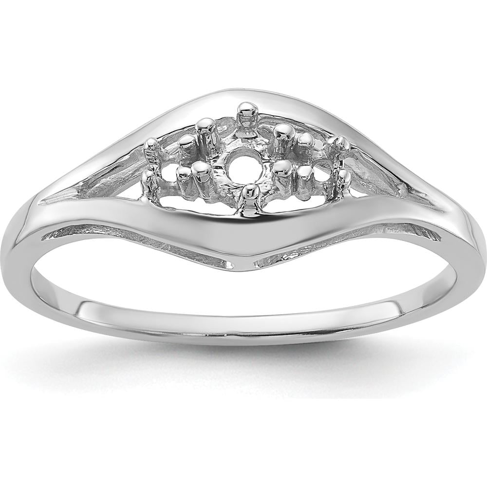 14K White Gold Diamond Ring Mounting - .14 Carat Diamond Carat Weight by Oro Pregiato