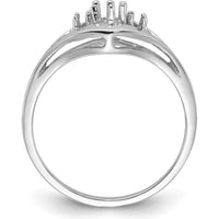 14K White Gold Diamond Ring Mounting - .14 Carat Diamond Carat Weight by Oro Pregiato