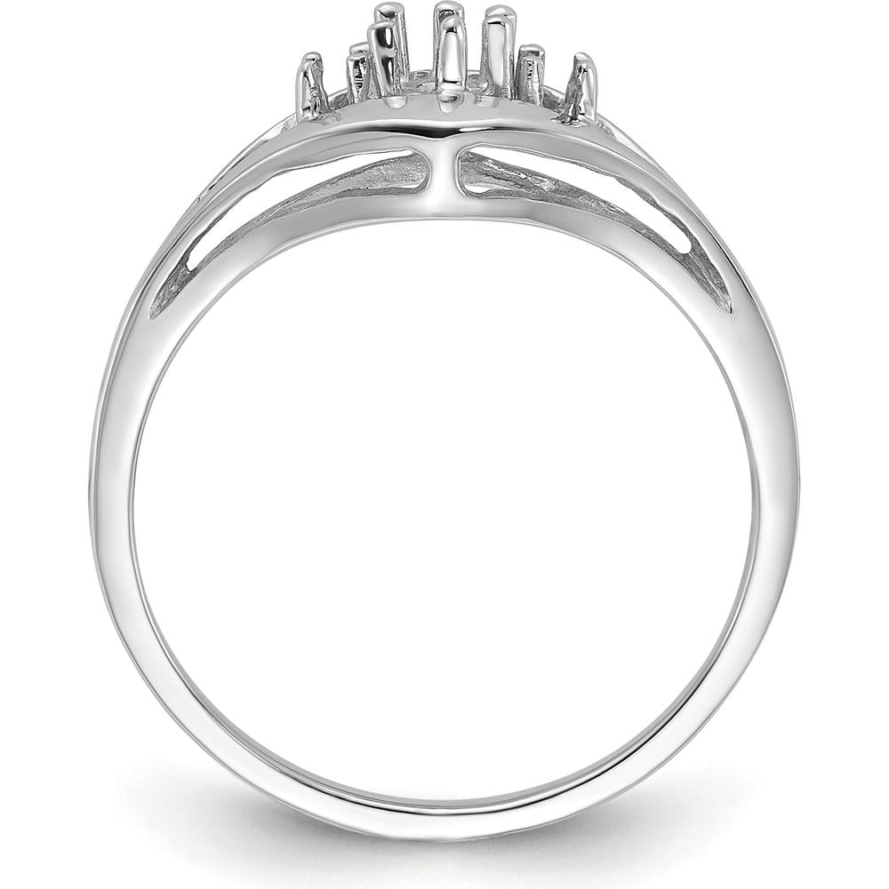 14K White Gold Diamond Ring Mounting - .14 Carat Diamond Carat Weight by Oro Pregiato
