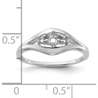 14K White Gold Diamond Ring Mounting - .14 Carat Diamond Carat Weight by Oro Pregiato