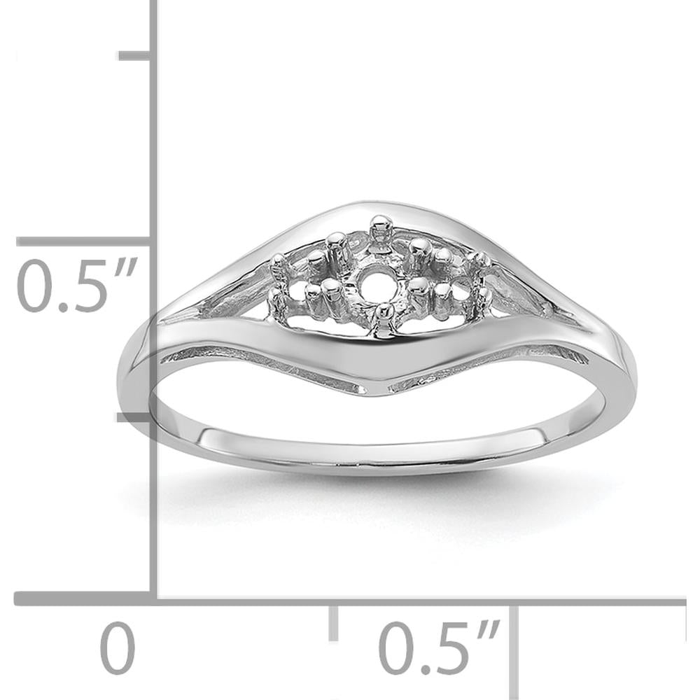 14K White Gold Diamond Ring Mounting - .14 Carat Diamond Carat Weight by Oro Pregiato
