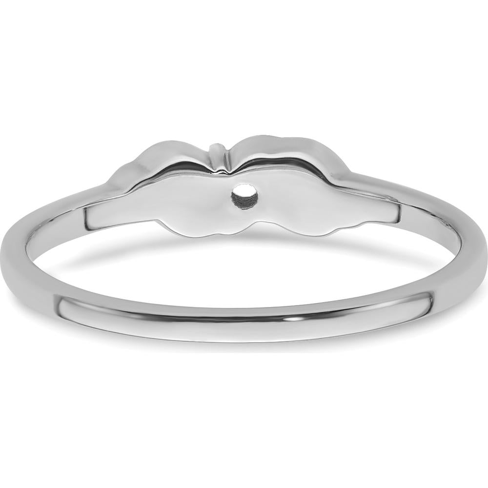 14K White Gold Diamond Ring Mounting with Polished Wave Design and 4-Prong Round Stone Setting by Oro Pregiato