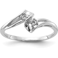 14K White Gold Diamond Ring Mounting with Rhodium Plating - 0.05 Carat Diamond Weight by Oro Pregiato