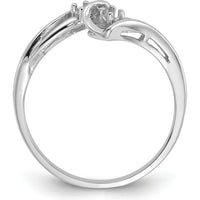 14K White Gold Diamond Ring Mounting with Rhodium Plating - 0.05 Carat Diamond Weight by Oro Pregiato