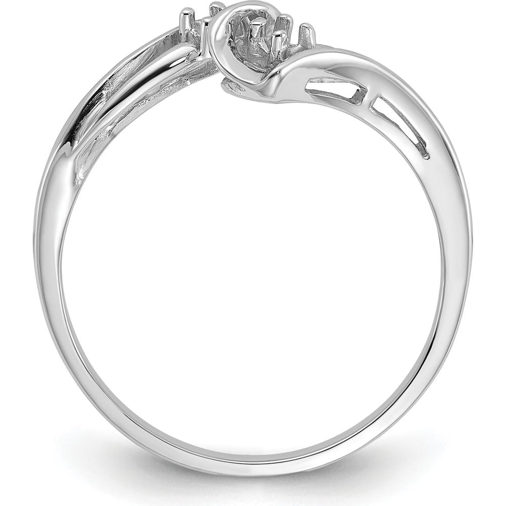 14K White Gold Diamond Ring Mounting with Rhodium Plating - 0.05 Carat Diamond Weight by Oro Pregiato