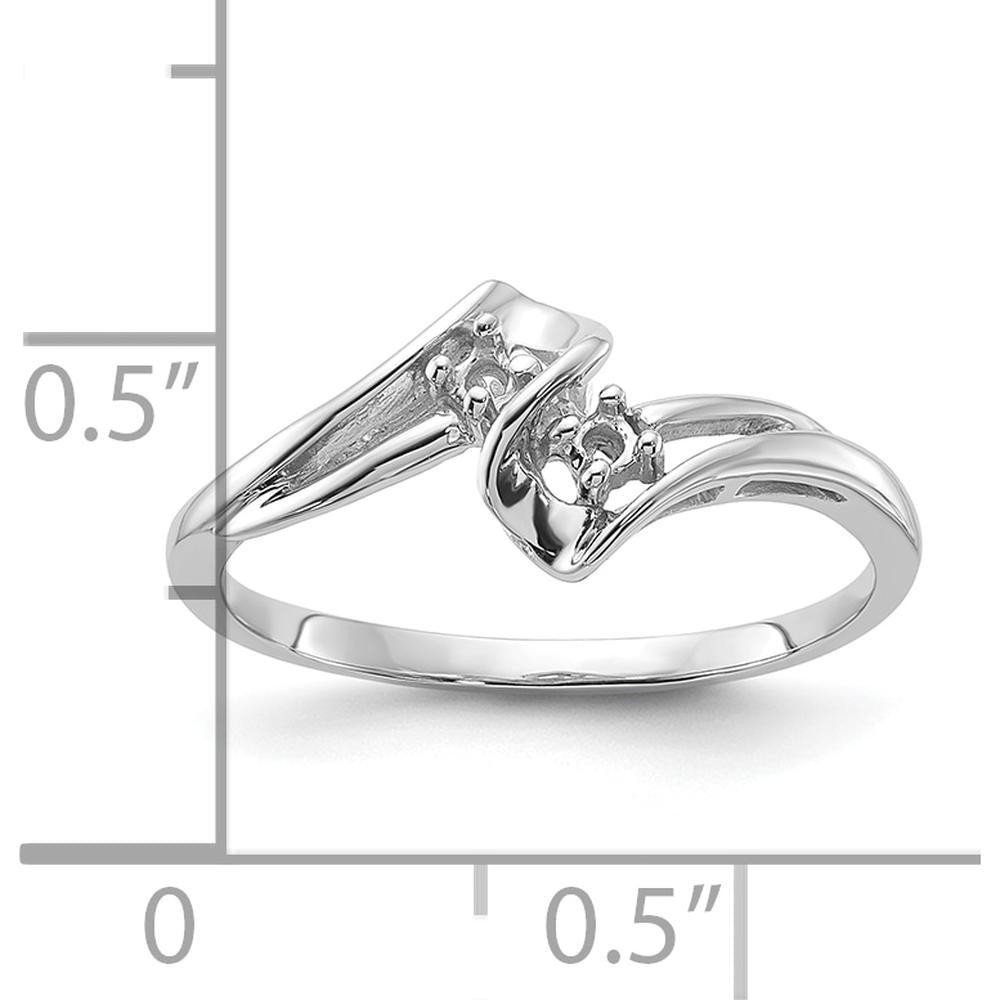 14K White Gold Diamond Ring Mounting with Rhodium Plating - 0.05 Carat Diamond Weight by Oro Pregiato