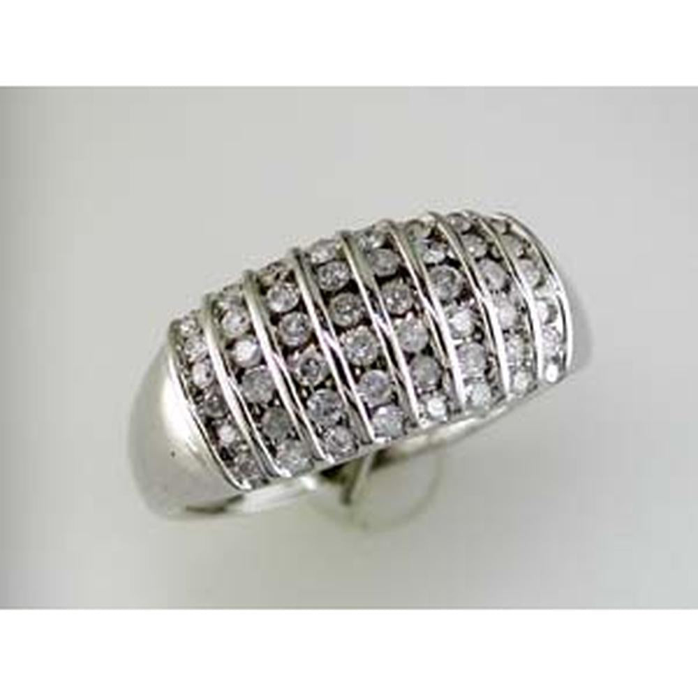 14K White Gold Diamond Ring with 0.50 Carats Round Diamonds