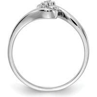 14K White Gold Diamond Ring with 2 Round Diamonds - 0.02 Carat Total Diamond Weight by Monteluci Fine Jewelry