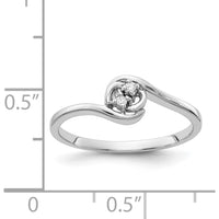 14K White Gold Diamond Ring with 2 Round Diamonds - 0.02 Carat Total Diamond Weight by Monteluci Fine Jewelry