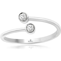 14K White Gold Diamond Ring with Bezel Set 0.30 Carats Total Diamond Weight