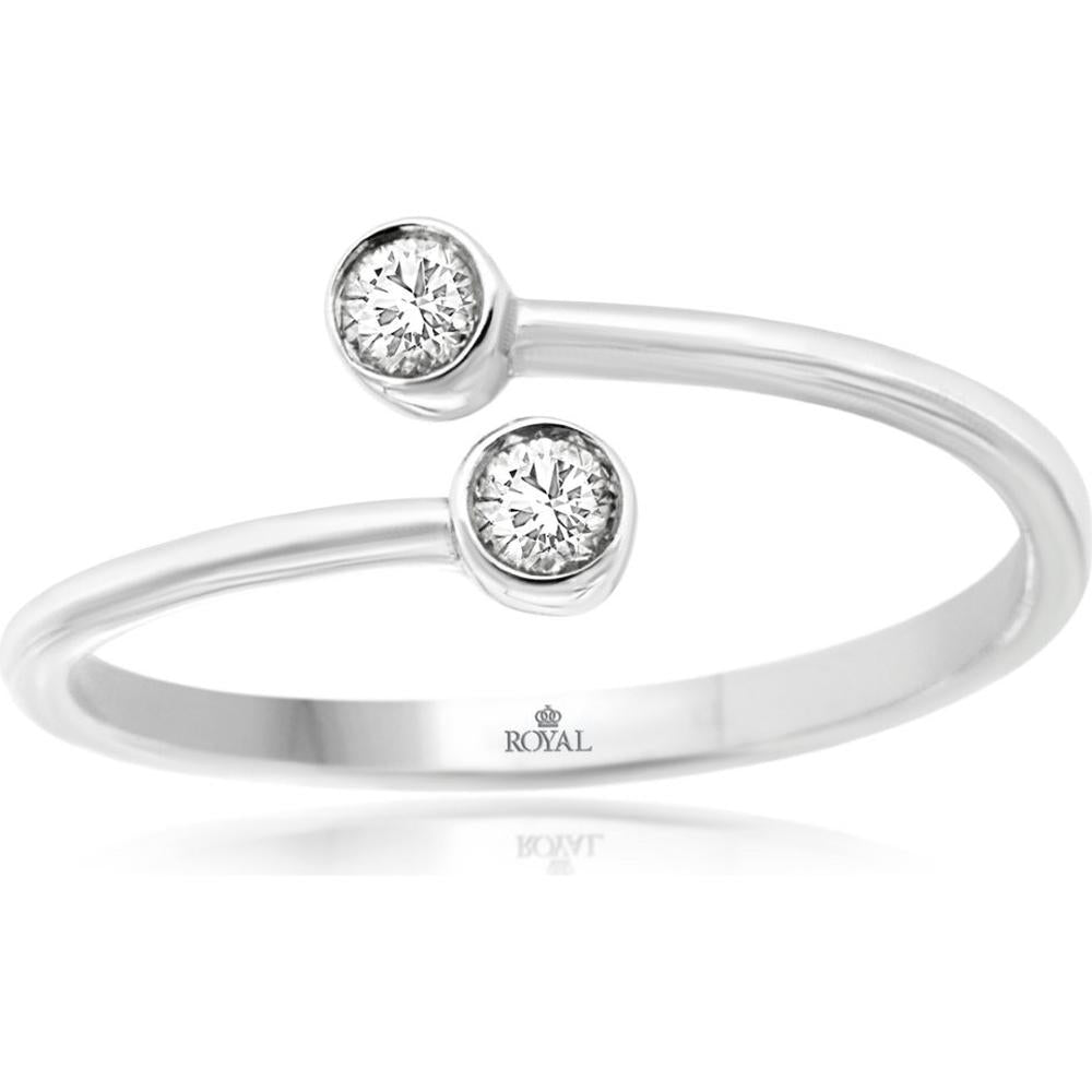 14K White Gold Diamond Ring with Bezel Set 0.30 Carats Total Diamond Weight